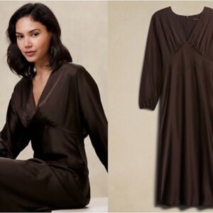 Banana Republic Bloussant-sleeve Midi Dress NWT Sz S